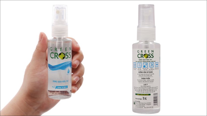 Gel rửa tay khô Green Cross hương tự nhiên chai 70 ml