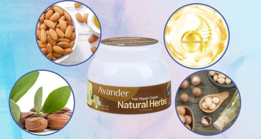 Kem ủ tóc thảo mộc dưỡng ẩm cho tóc Avander 125g