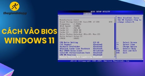 Cách vào BIOS Windows 11 trên nhiều dòng máy cực đơn giản, nhanh chóng