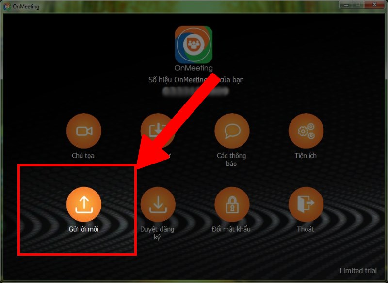 Chọn mục Gửi lời mời