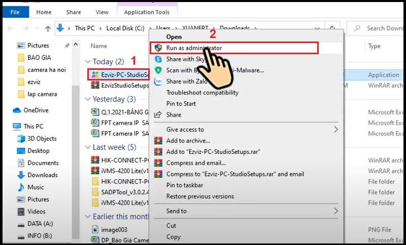 Sau khi tải về click chuột phải vào file .exe và chọn Run as administrator