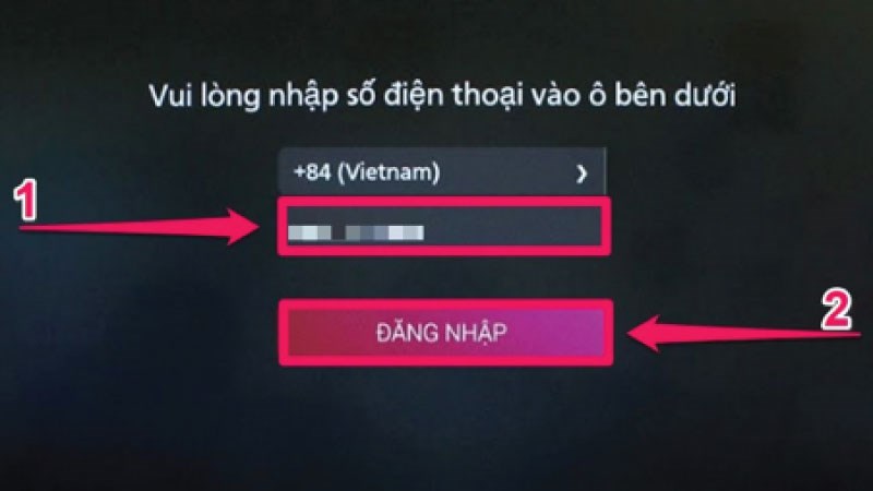 Đăng kí bằng số điện thoại