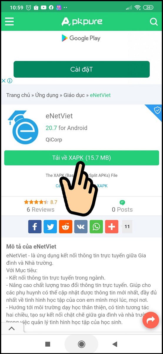 Chọn Tải về XAPK (15.7 MB)