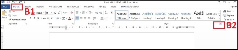 Chọn trong mục Home, chọn ký hiệu có biểu tượng mở rộng