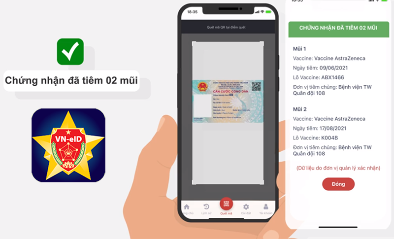 C&aacute;ch tra th&ocirc;ng tin ti&ecirc;m vắc-xin tr&ecirc;n căn cước c&ocirc;ng d&acirc;n gắn chip