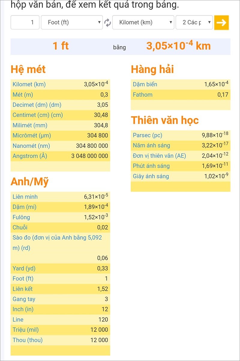 Bảng chuyển đổi mở rộng Bảng chuyển đổi mở rộng