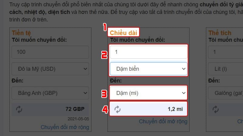 Chuyển đổi đơn vị