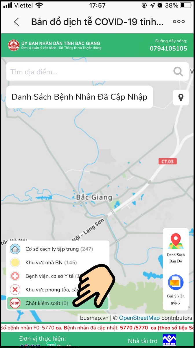 Bấm chọn Chốt kiểm soát