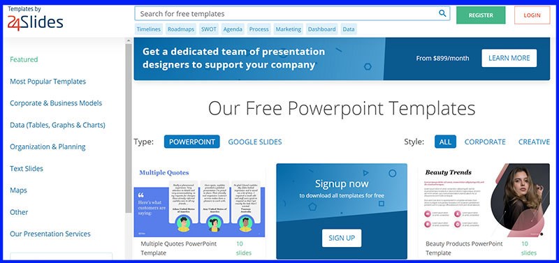 Top 12 trang web cung cấp mẫu template slide Powerpoint miễn phí