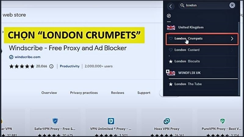 Bước 6: Chọn London Crumpets