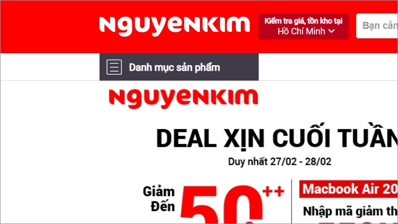 Trang bán hàng Nguyễn Kim