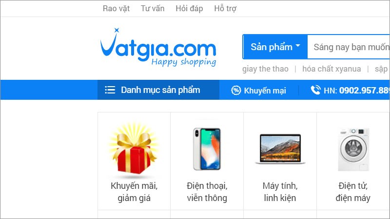 Trang bán hàng Vật giá