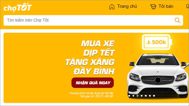 Trang bán hàng Chợ tốt
