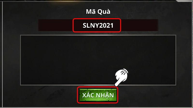 Nhập code và nhấn Xác nhận Nhập code và nhấn Xác nhận