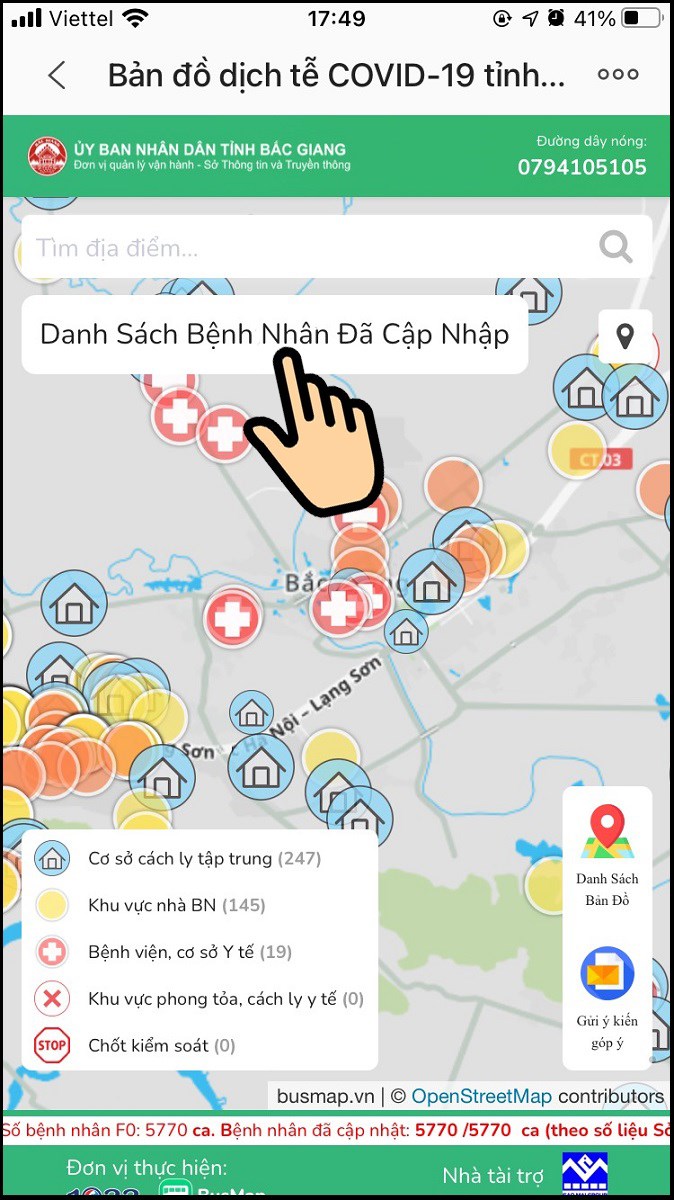 Chọn Danh Sách Bệnh Nhân Đã Cập Nhật