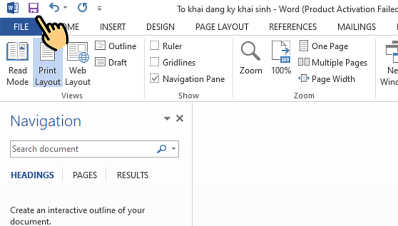 Nhấn mục Save để lưu