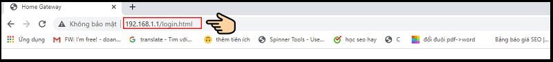 Truy cập vào địa chỉ 192.168.1.1 trên trình duyệt Truy cập vào địa chỉ 192.168.1.1 trên trình duyệt