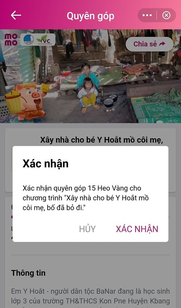 xác nhận lại một lần nữa để hoàn tất.