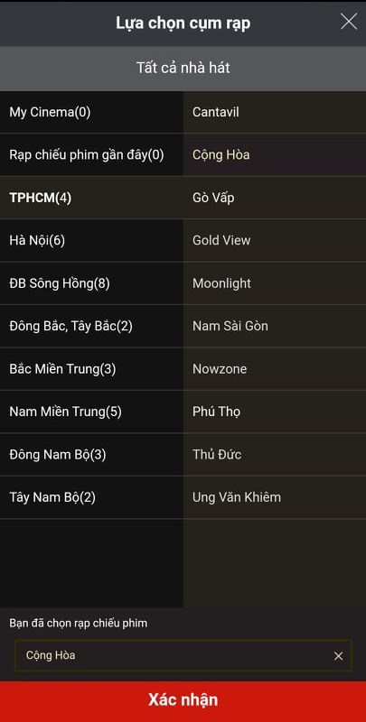 Chọn rạp chiếu cad xác nhận 