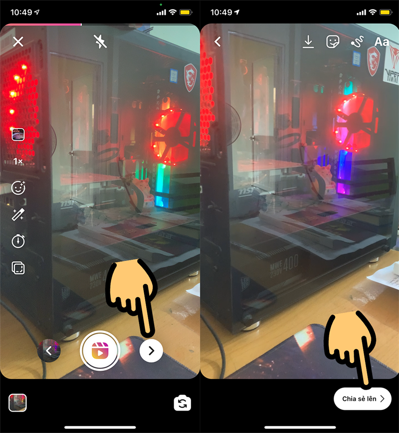 Chọn Chia sẻ l&ecirc;n