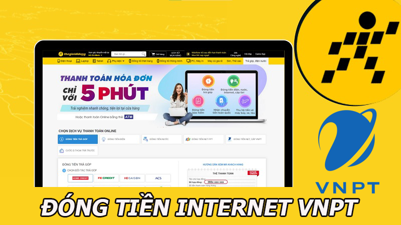 Cách tra cứu, đóng tiền internet VNPT online trên TGDĐ đơn giản