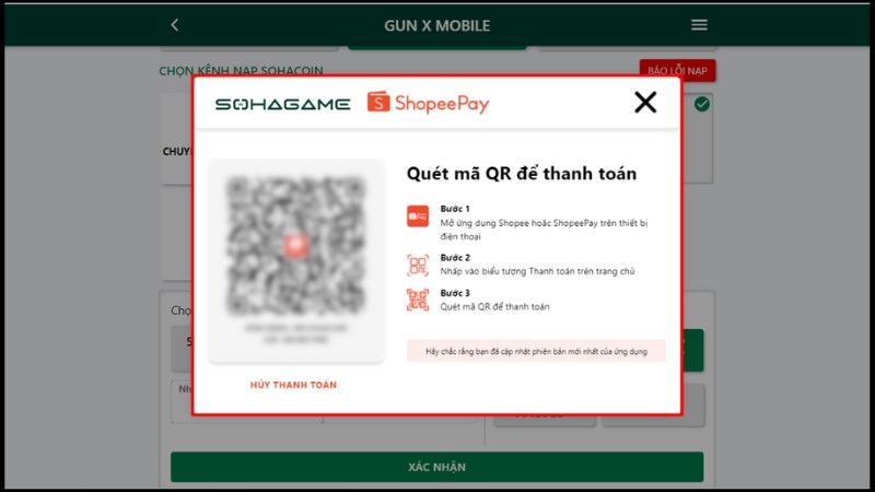 Nếu chọn ShopeePay: Xuất hiện QR thanh to&aacute;n (như h&igrave;nh b&ecirc;n dưới) > Thực hiện qu&eacute;t QR code bằng ứng dụng ShopeePay để thanh to&aacute;n