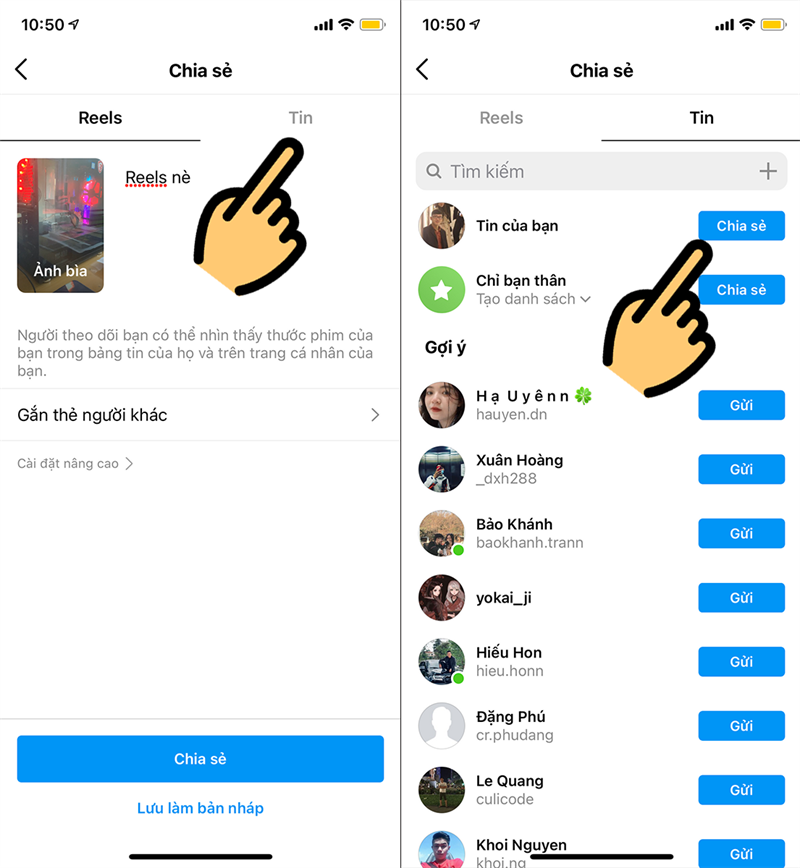 Để đăng video Reels l&ecirc;n Story 