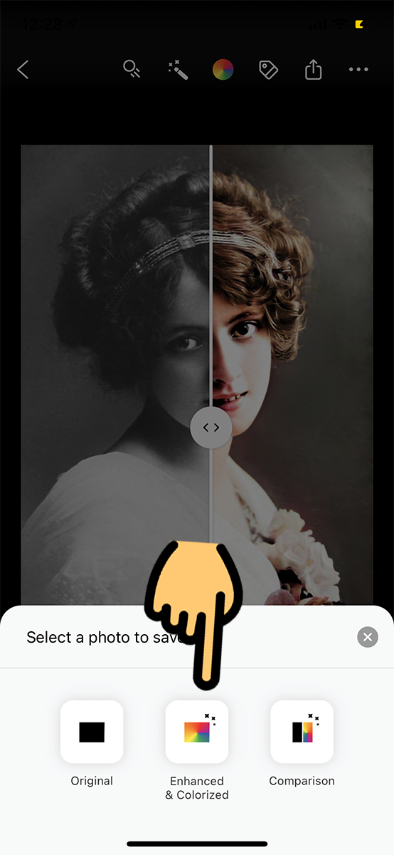 Chọn chế độ ảnh muốn lưu về