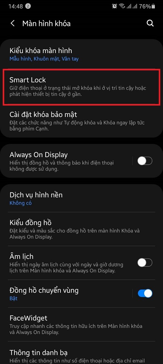 Bấm chọn Smart Lock Bấm chọn Smart Lock