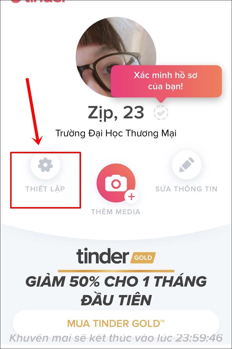 Nhấn chọn Thiết lập