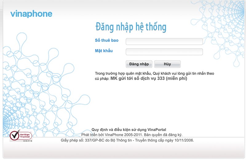 Đăng nhập VinaPhone Portal 