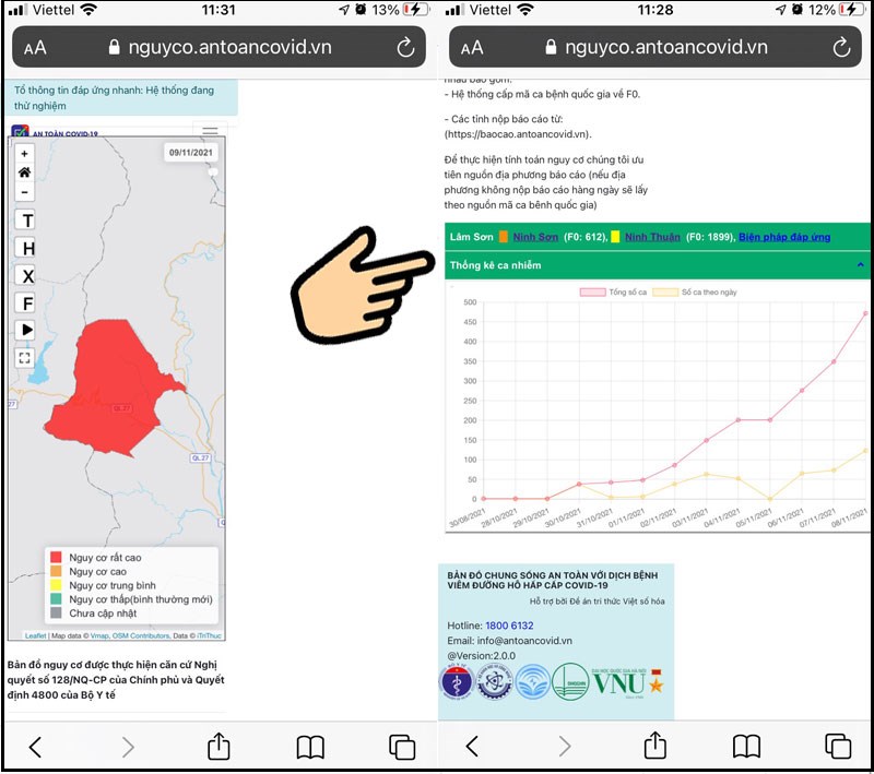 Bạn xem được v&ugrave;ng xanh, v&ugrave;ng đỏ tr&ecirc;n địa b&agrave;n th&ocirc;n m&igrave;nh sinh sống