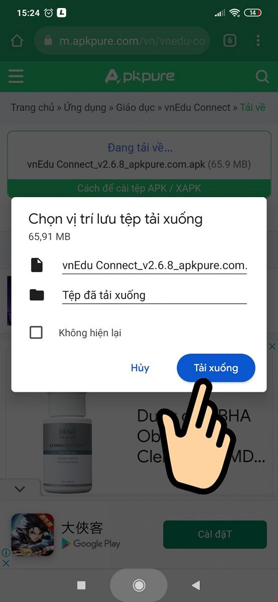 Chọn Tải xuống