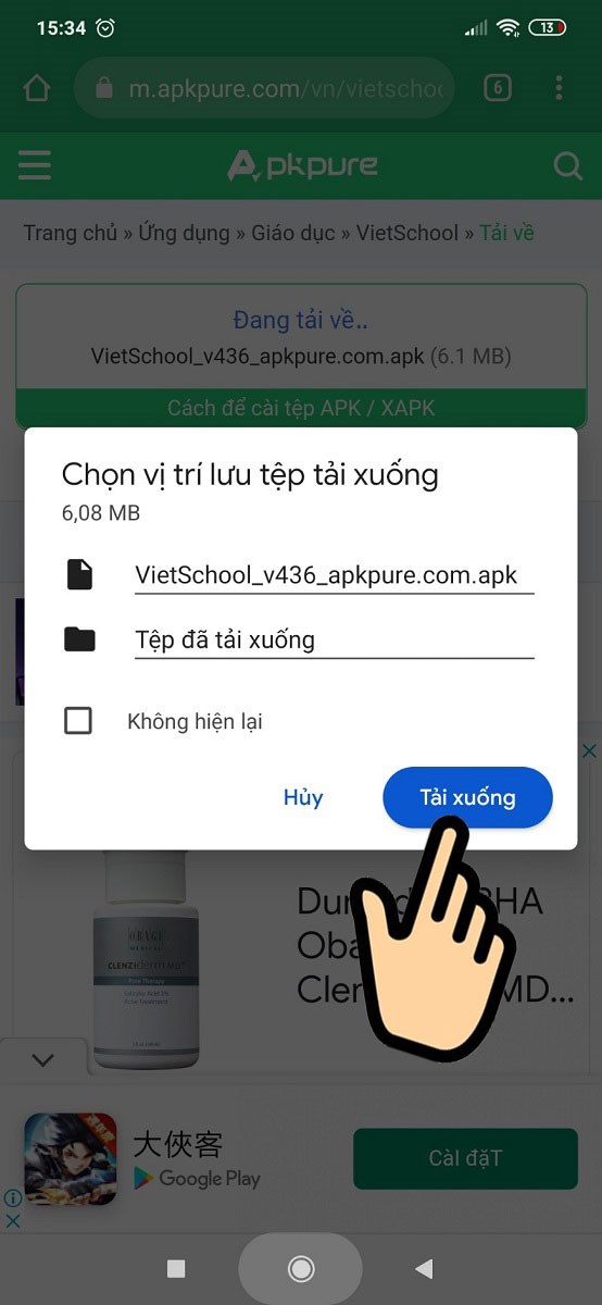 Chọn Tải xuống