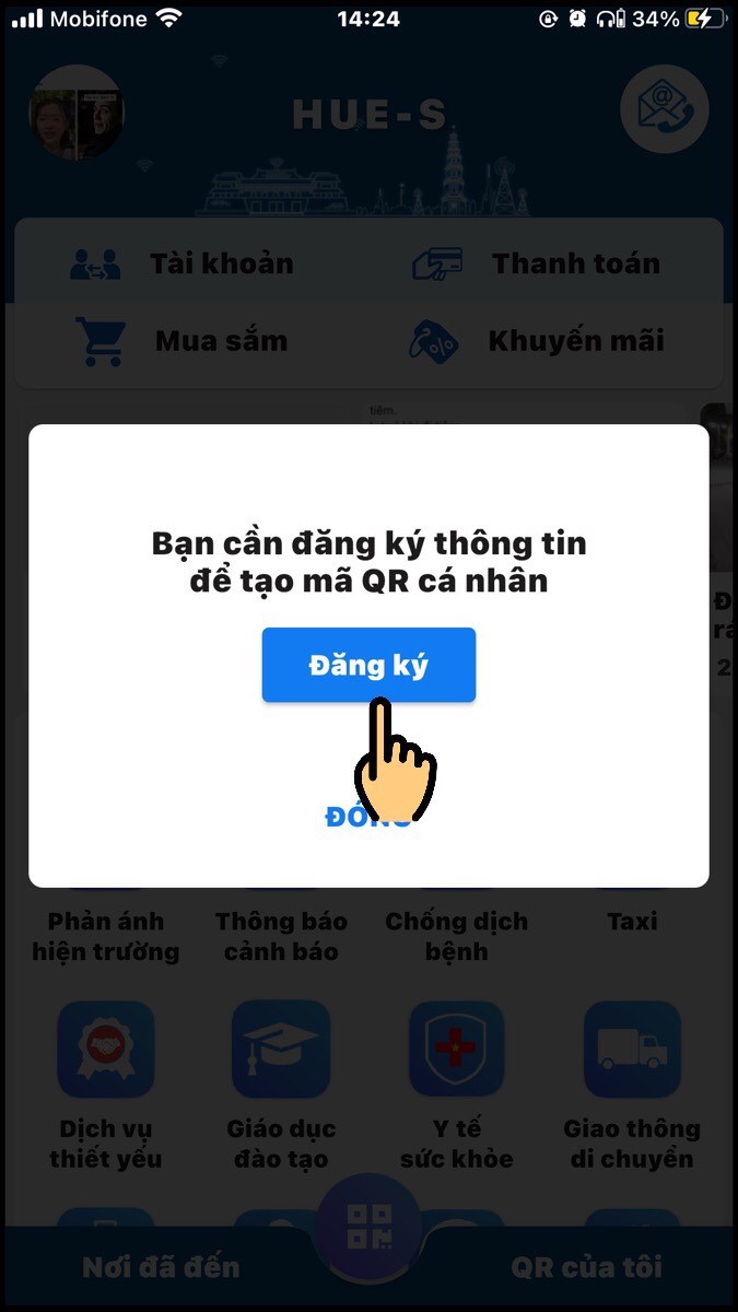 Nhấn n&uacute;t Đăng k&yacute;