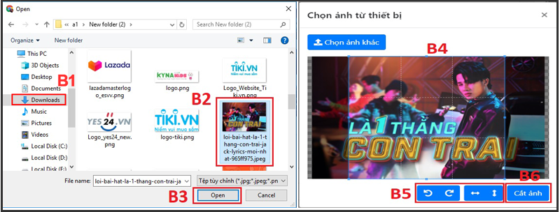 Chọn Cắt ảnh