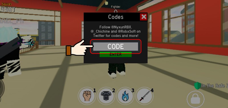 Nhấn vào chữ Code