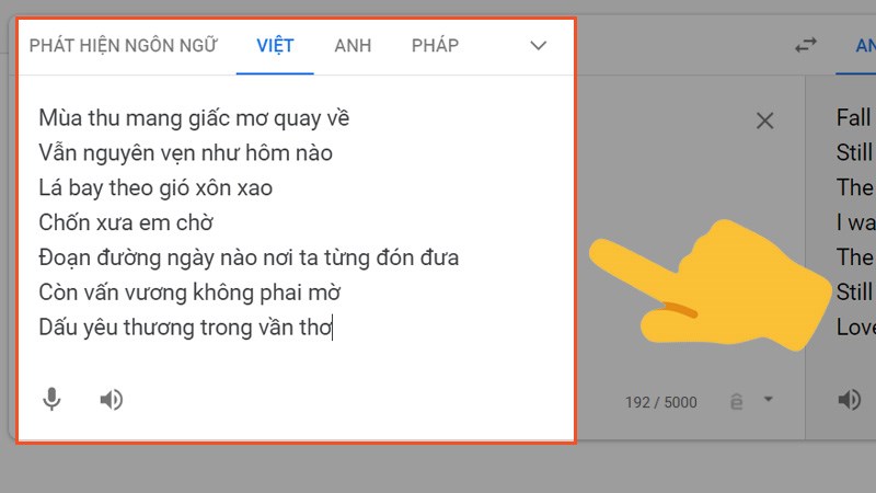 Nhập nội dung mà bạn cần nghe âm thanh vào