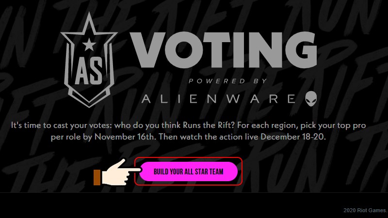 Nhấn chọn Build Your All Star Team