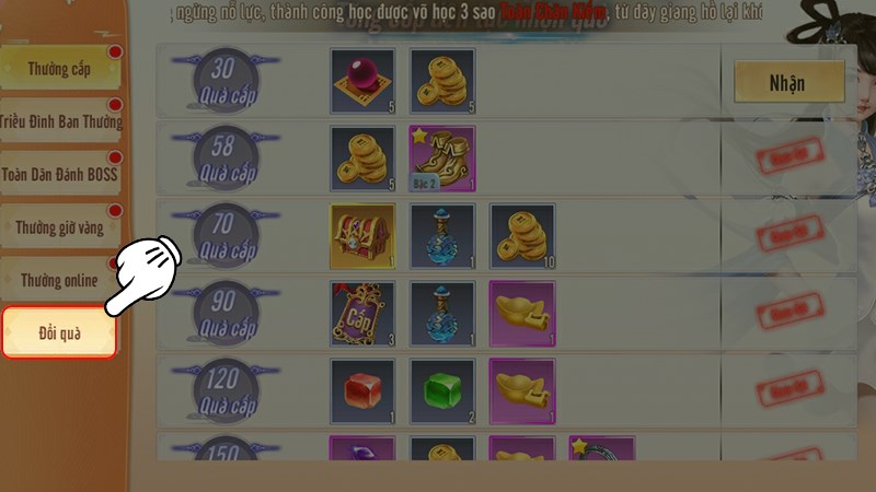 Nhấn Đổi qu&agrave;