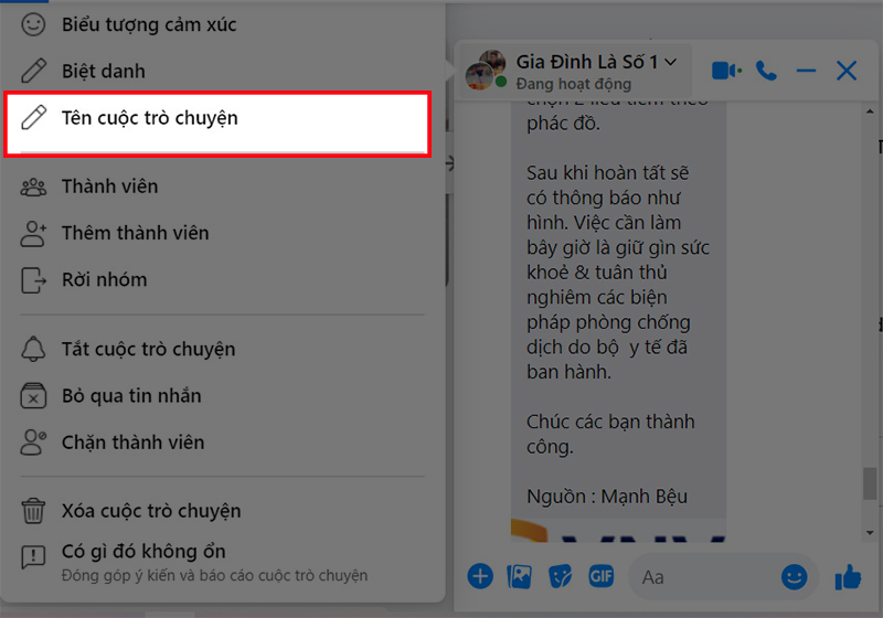 Chọn T&ecirc;n cuộc tr&ograve; chuyện