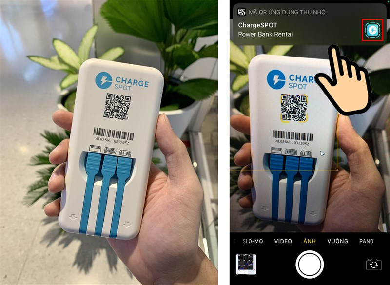 dùng camera trên iPhone để quét mã QR
