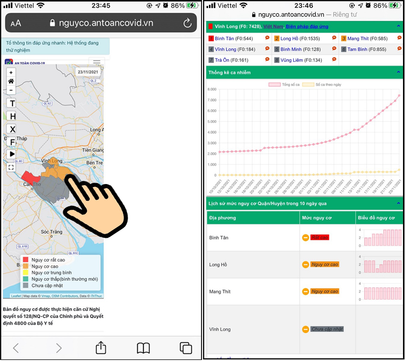 Bấm chọn v&ugrave;ng m&agrave;u tr&ecirc;n b&agrave;n đồ cấp Huyện để xem th&ocirc;ng tin chi tiết c&aacute;c x&atilde; trong huyện