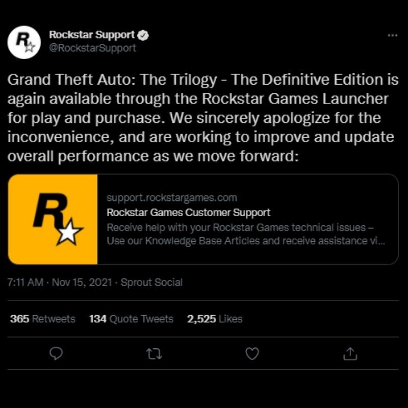 Rockstar đã khôi phục trò chơi thông qua Rockstar Launcher 