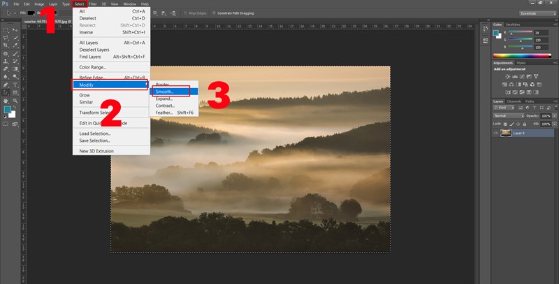 2 Cách bo góc vùng chọn trong Photoshop đơn giản nhất