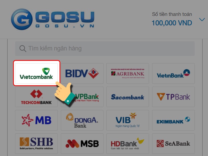 Chọn ng&acirc;n h&agrave;ng