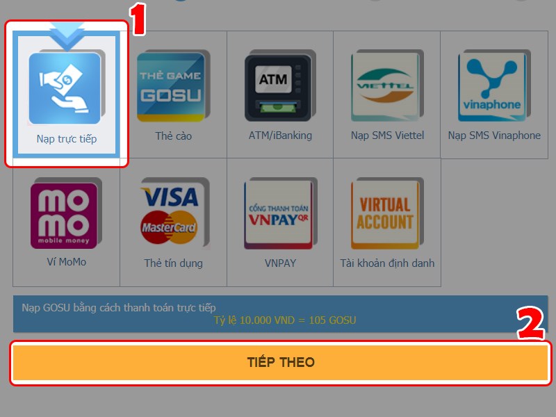 Chọn nạp trực tiếp