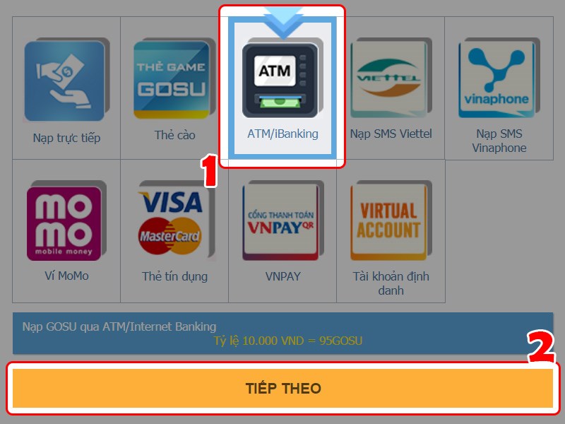 Chọn Chọn ATM/iBanking
