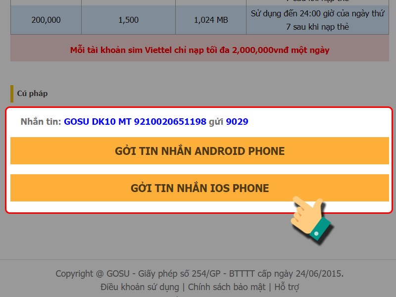 Soạn tin nhắn theo hướng dẫn