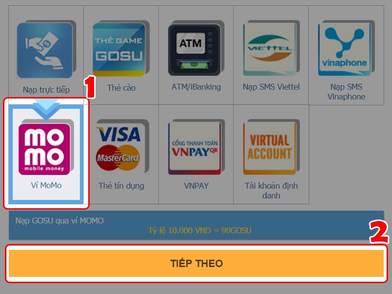 Chọn v&iacute; Momo